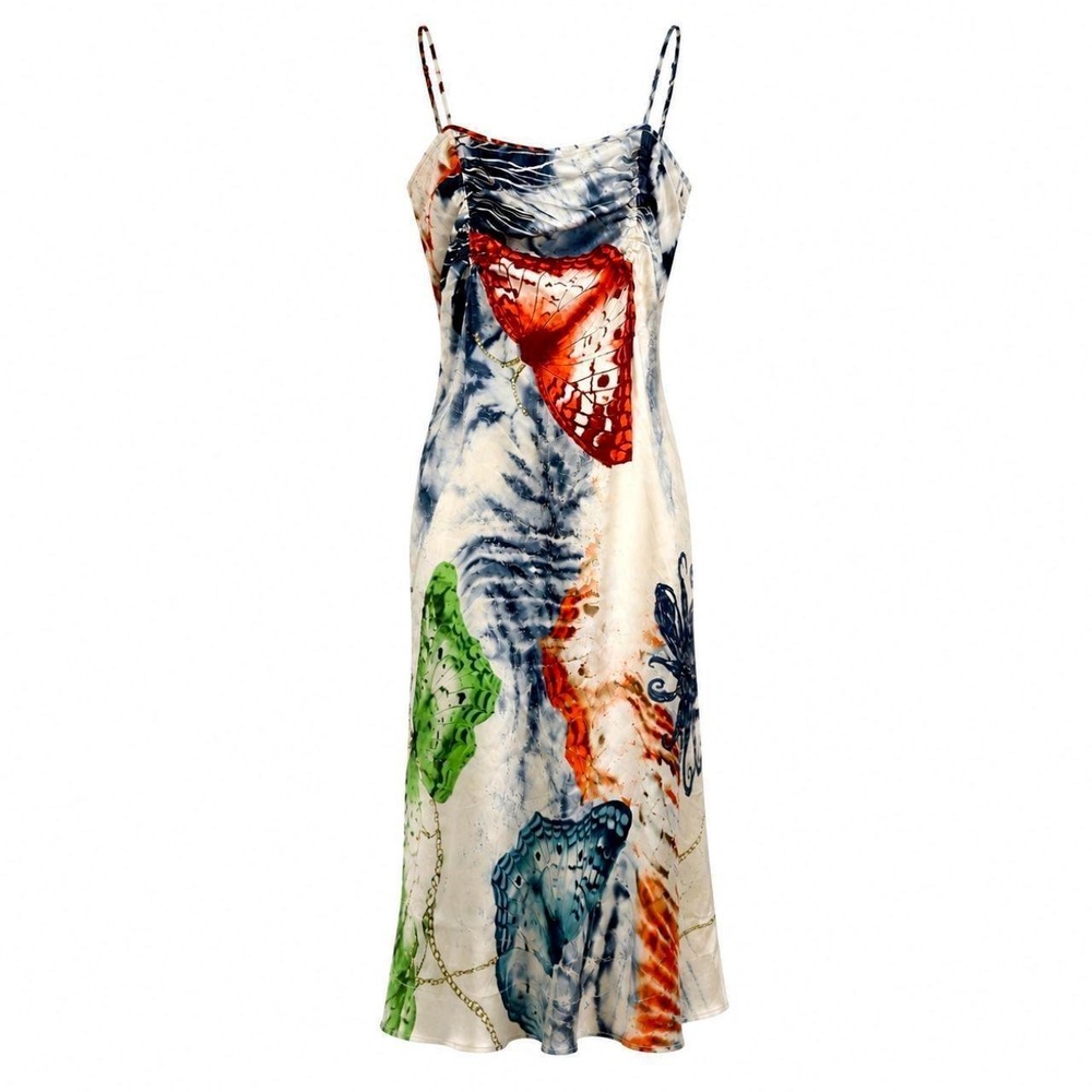 Cavalli Vintage Butterfly Silk Dress